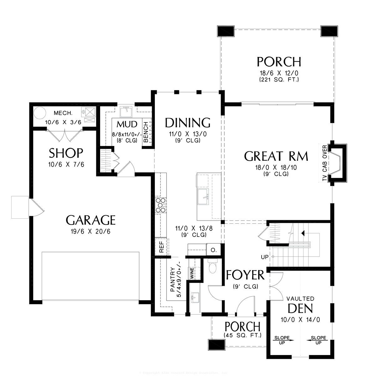 Main Floor Plan image for Mascord Anders-Wonderful Scandinavian Design-Main Floor Plan