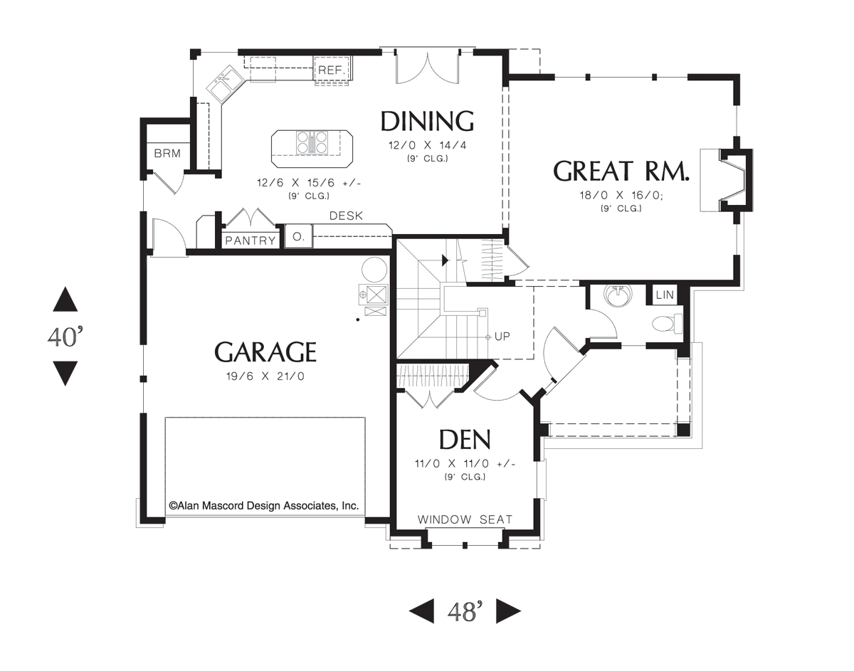 Main Floor Plan image for Mascord Gaylord-Perfect Family Plan with 2 Car Garage-Main Floor Plan