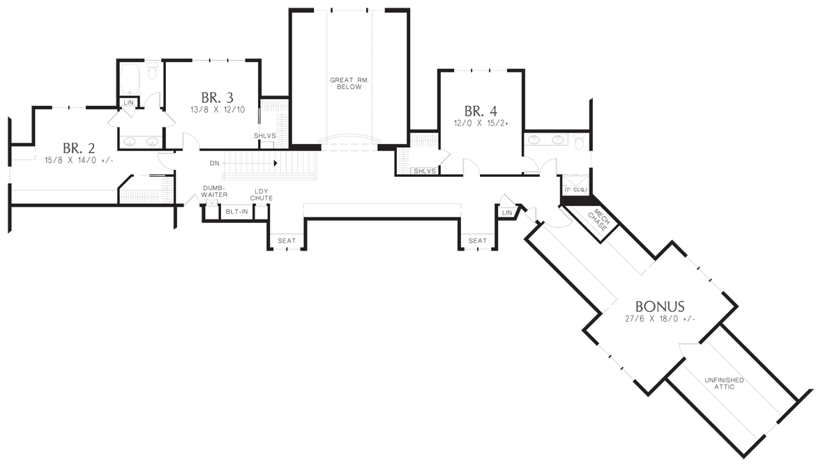 Upper Floor Plan image for Mascord Deschutes-Spacious Mountain Home with Luxurious Master Suite-Upper Floor Plan