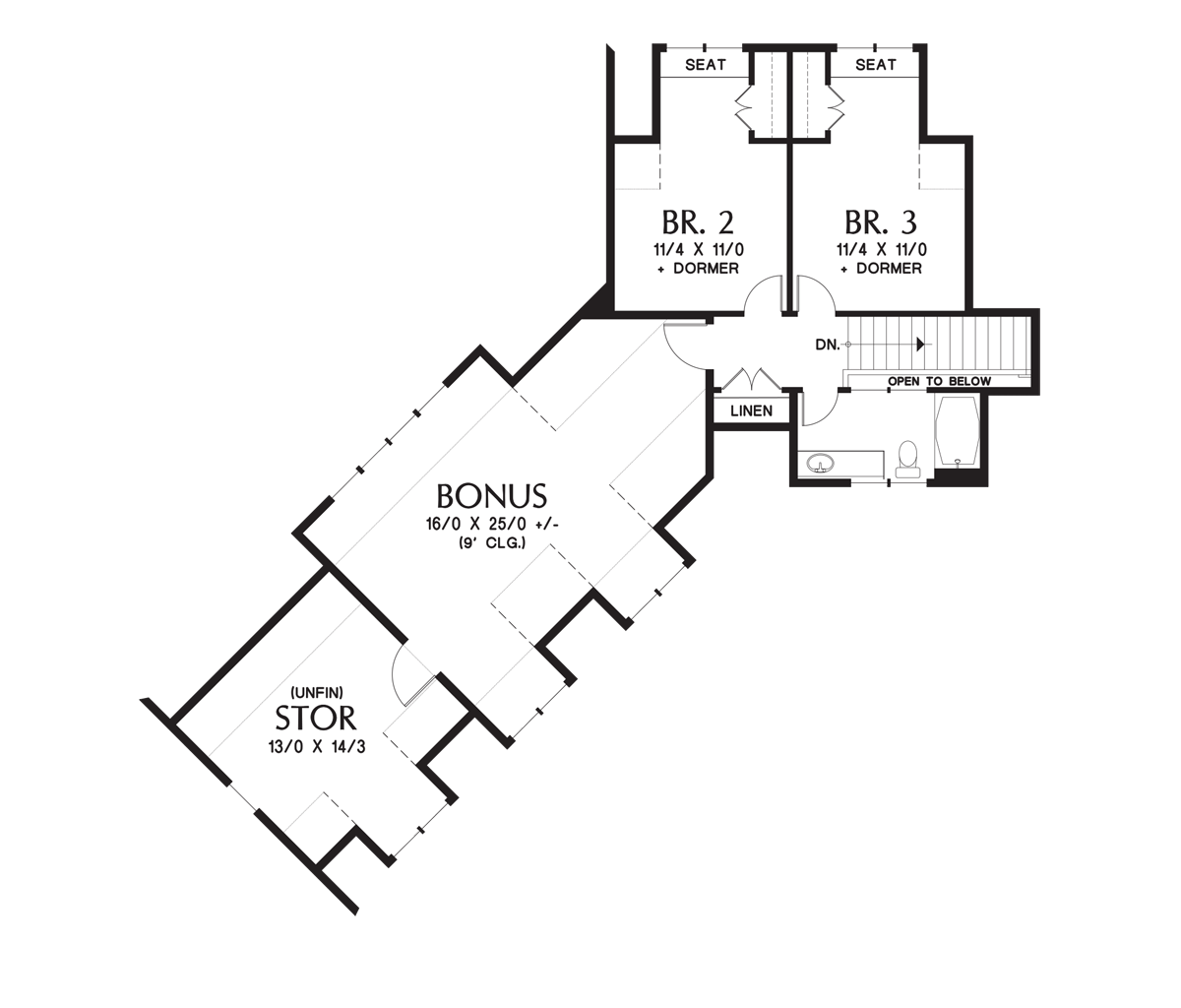 Upper Floor Plan image for Mascord Abbeywood-A Life of Luxury in this Beautiful Craftsman Lodge-Upper Floor Plan