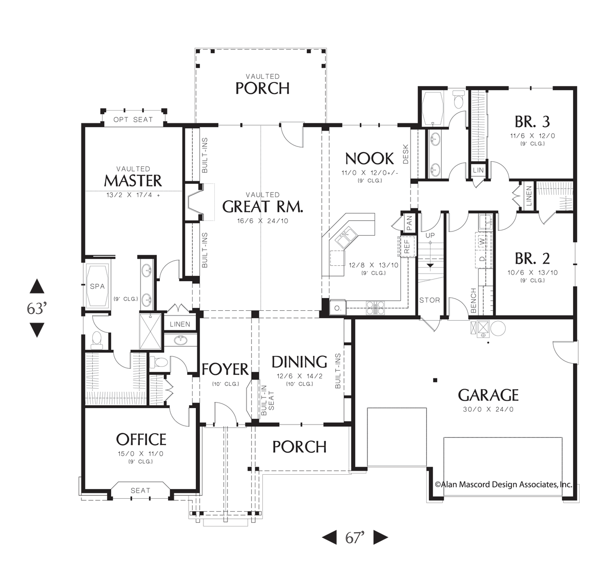 Main Floor Plan image for Mascord Alton-One Level Living with Extra Storage Upstairs-Main Floor Plan