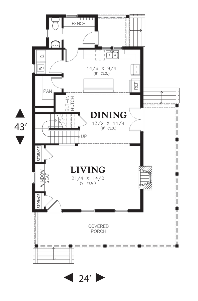 Main Floor Plan image for Mascord Pranger-Great Coastal Plan, Featured at Seabrook-Main Floor Plan