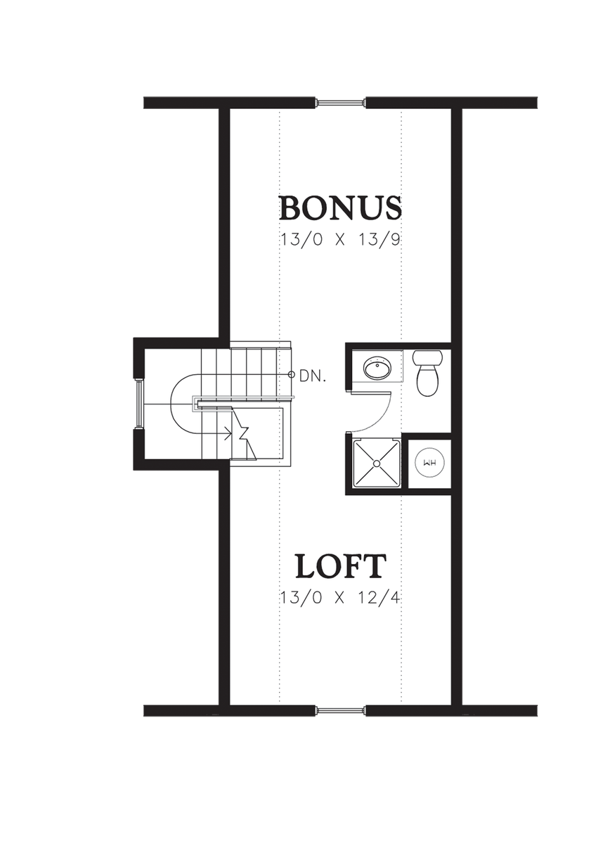 Upper Floor Plan image for Mascord Pranger-Great Coastal Plan, Featured at Seabrook-Upper Floor Plan