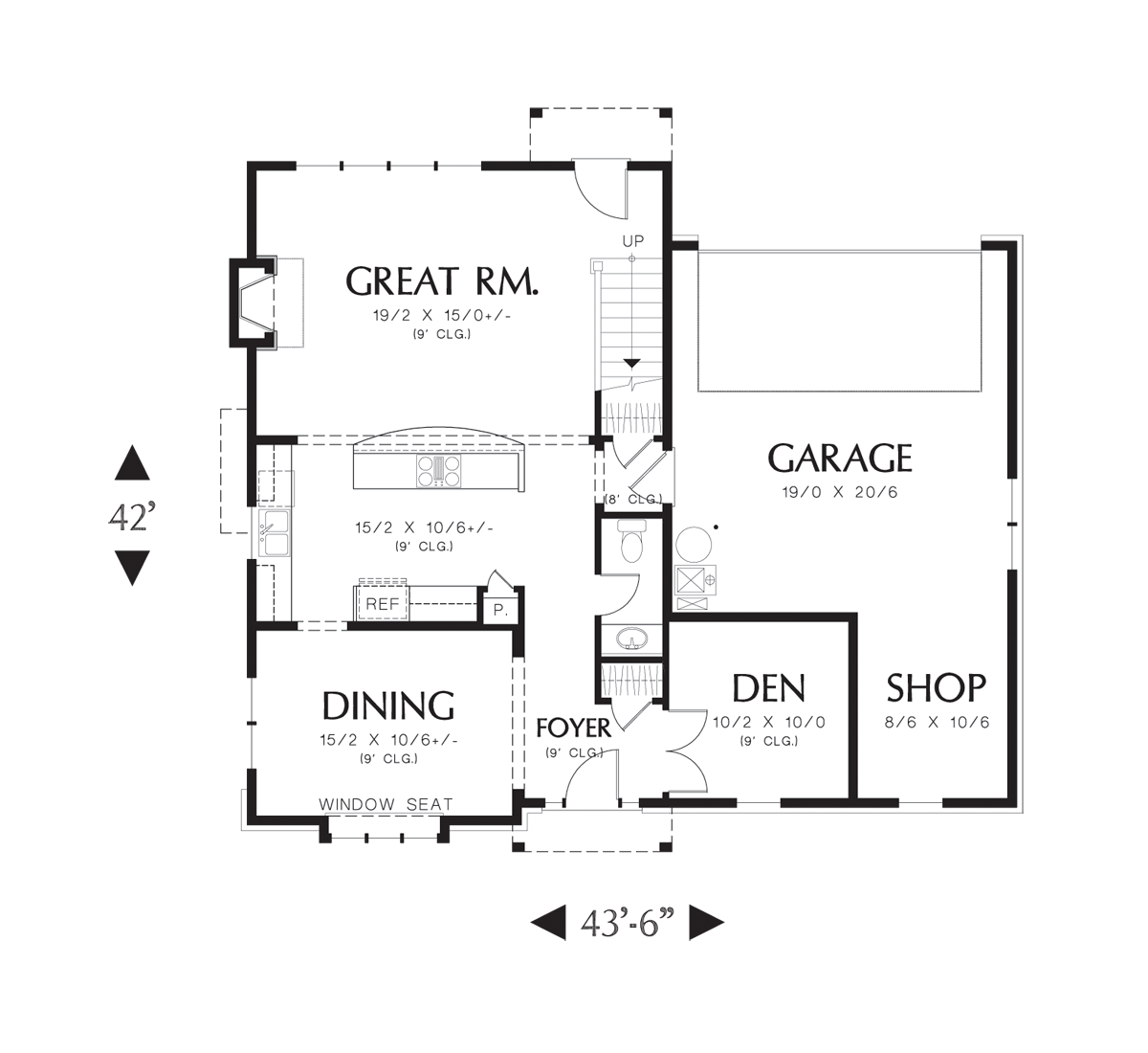 Main Floor Plan image for Mascord Davis-Traditional Neighborhood Design-Main Floor Plan