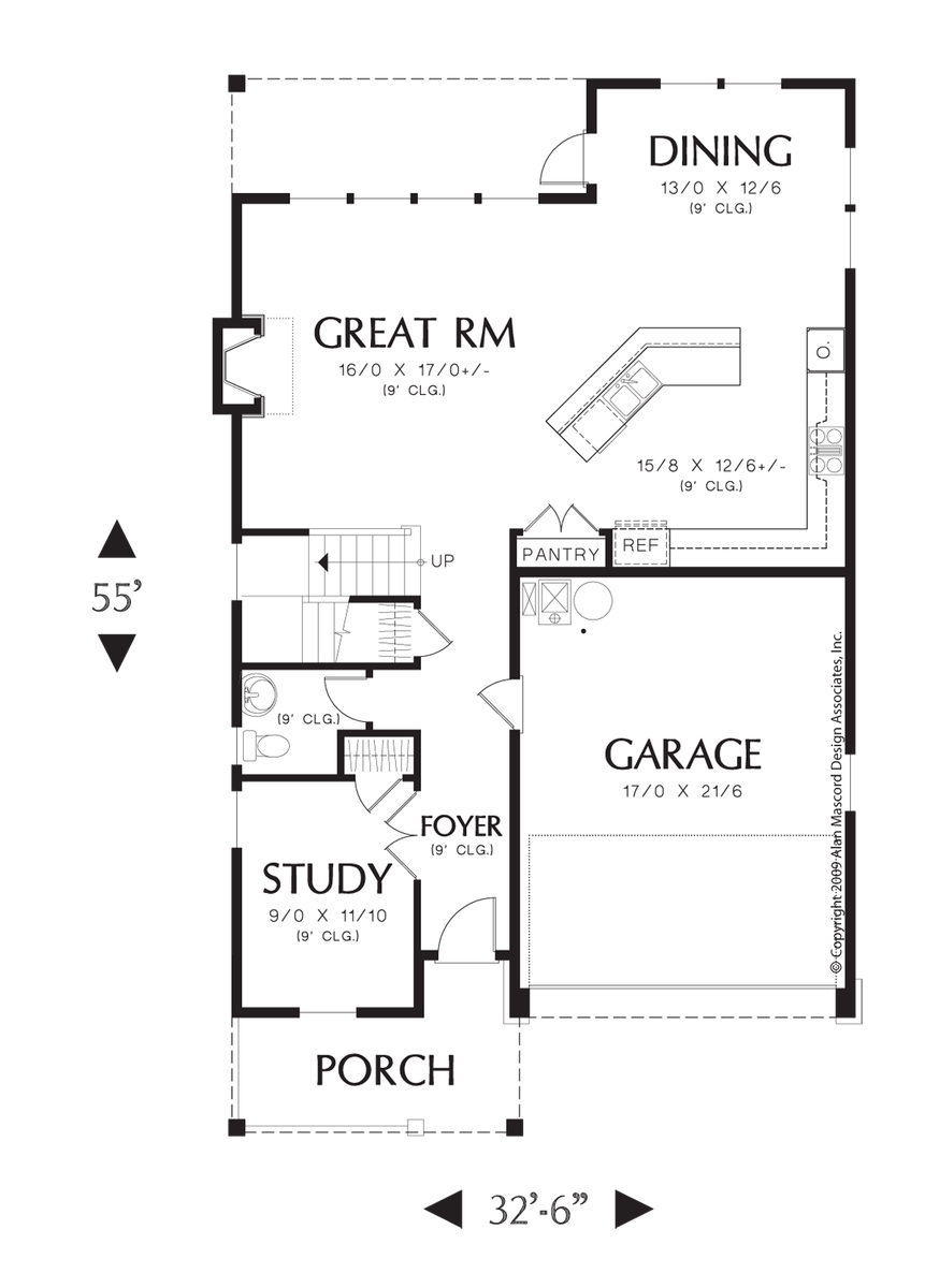 Main Floor Plan image for Mascord Springwater-Traditional Looks Outside, Smart Design Inside-Main Floor Plan