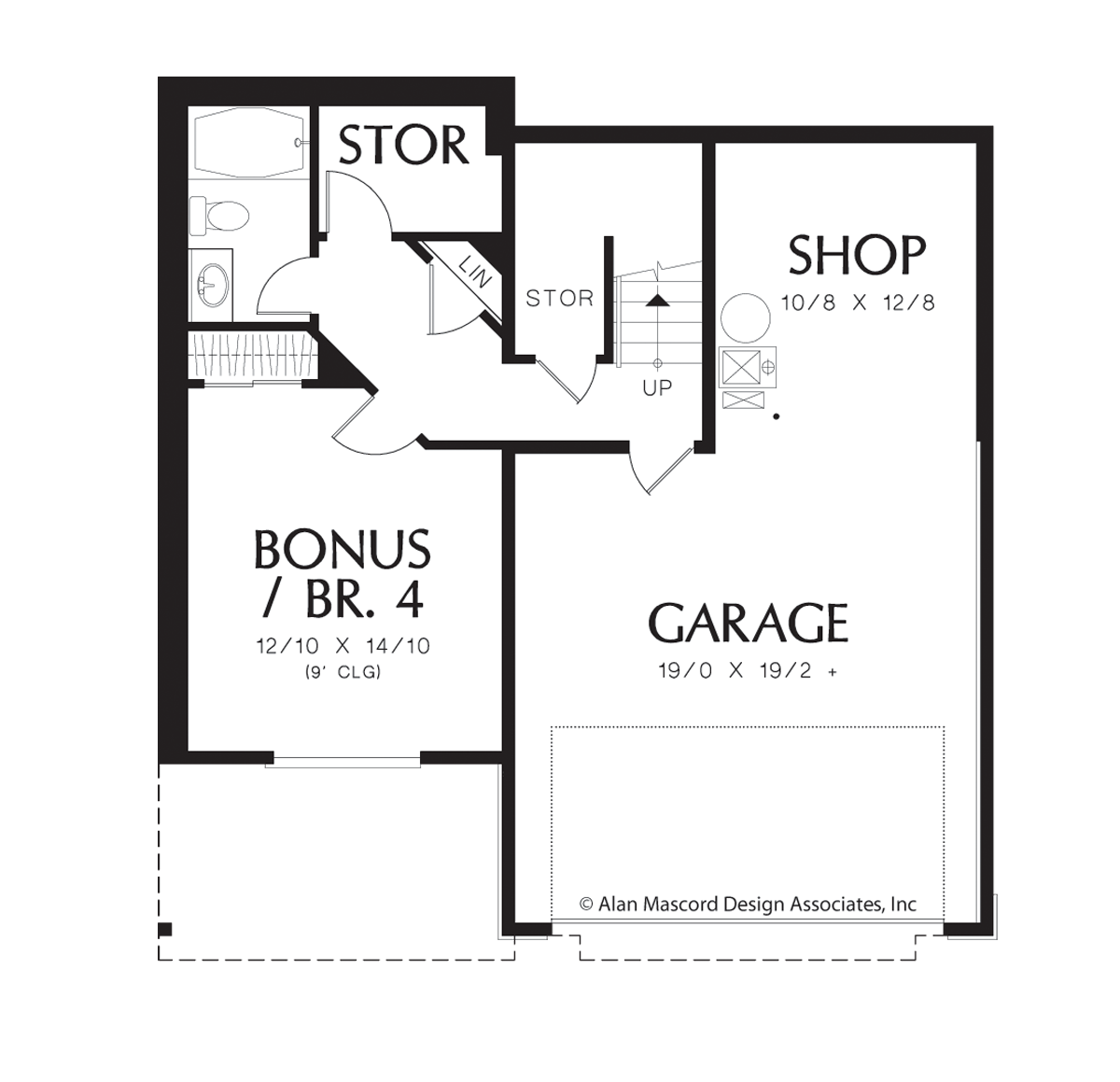 Lower Floor Plan image for Mascord Newcastle-Classic Good Looks, Beautiful Interior Spaces  -Lower Floor Plan