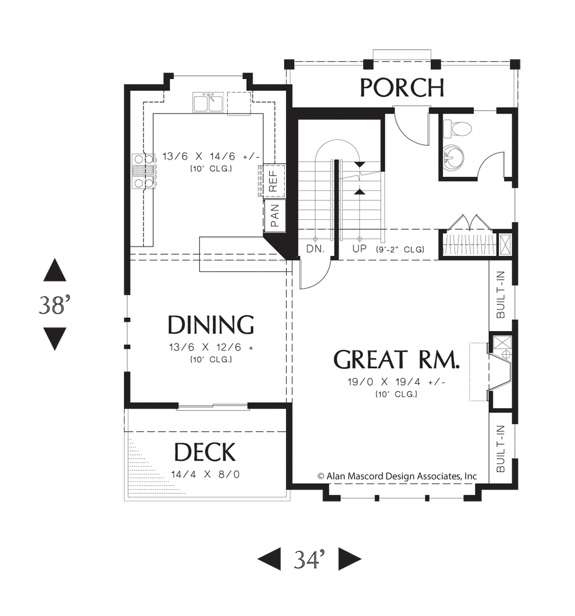 Main Floor Plan image for Mascord Newcastle-Classic Good Looks, Beautiful Interior Spaces  -Main Floor Plan