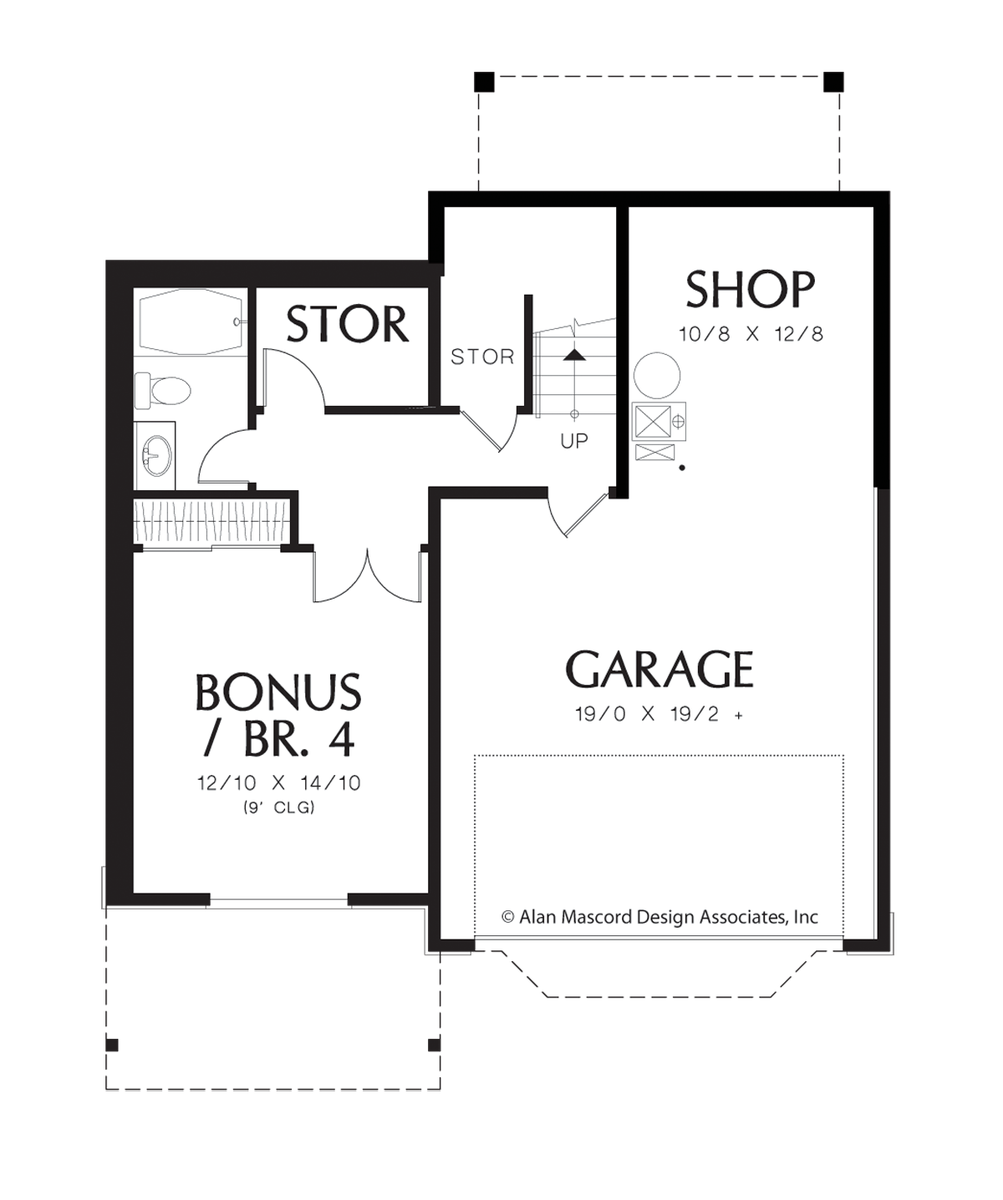 Lower Floor Plan image for Mascord Blackpool-The Perfect Traditional Home for a Sloping Lot-Lower Floor Plan