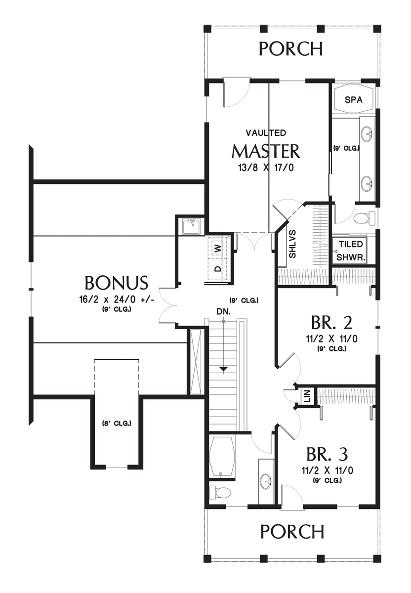 Upper Floor Plan image for Mascord Madewood-Old Southern Charm with New Age Convenience-Upper Floor Plan