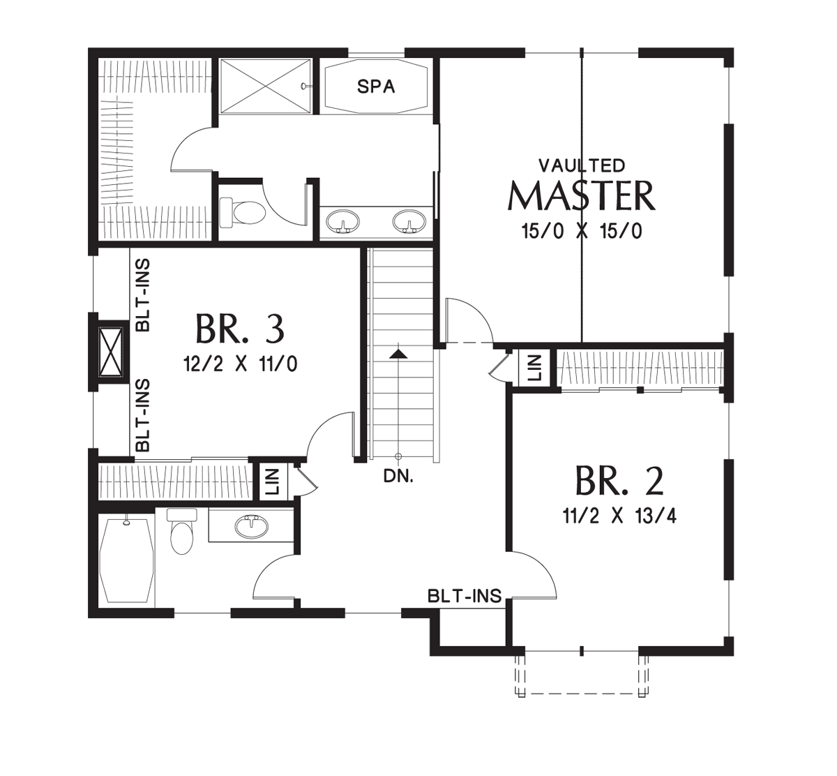 Upper Floor Plan image for Mascord Forest Park-Beautiful Design for Life in the City or Country-Upper Floor Plan