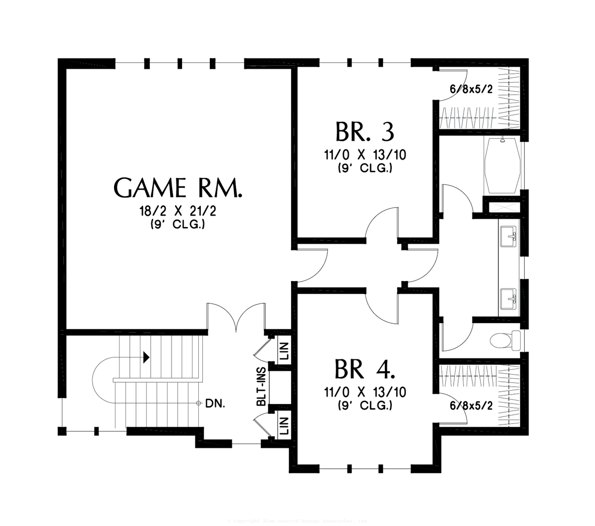 Upper Floor Plan image for Mascord Martine-Gorgeous Expansive Prairie Style Home-Upper Floor Plan