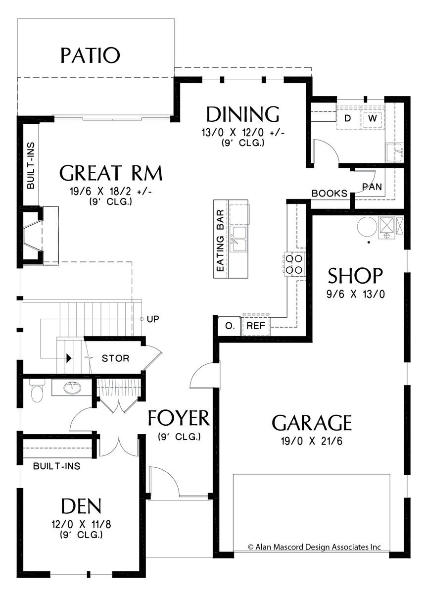 Main Floor Plan image for Mascord Golden-Sophisticated Look Outside, Smart Design Inside-Main Floor Plan