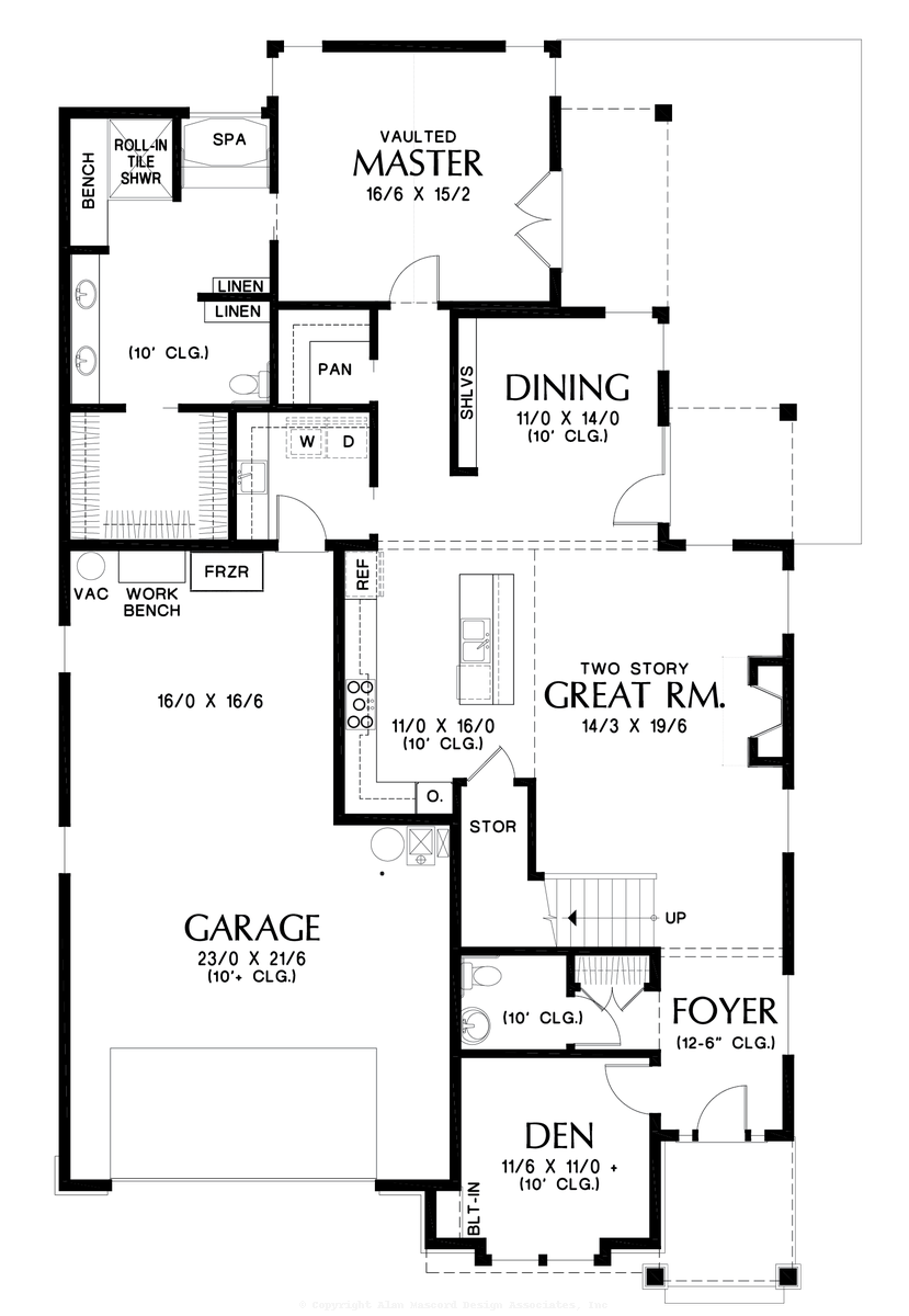Main Floor Plan image for Mascord Sinise-An Open Floor Plan Ideal for Family Life-Main Floor Plan
