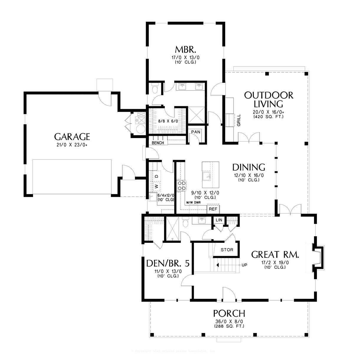 Farmhouse House Plan 22228 The Virginia: 2508 Sqft, 5 Beds, 3 Baths