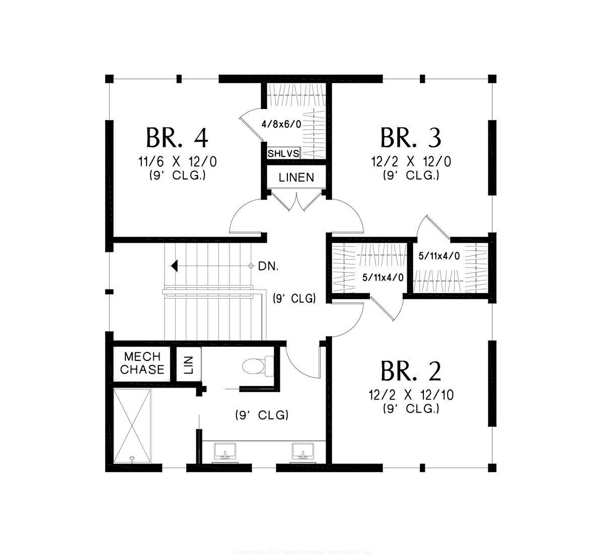 Upper Floor Plan image for Mascord Beachside-Contemporary Elegance at its Finest-Upper Floor Plan