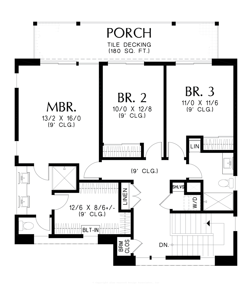 Upper Floor Plan image for Mascord Carlsbad--Upper Floor Plan