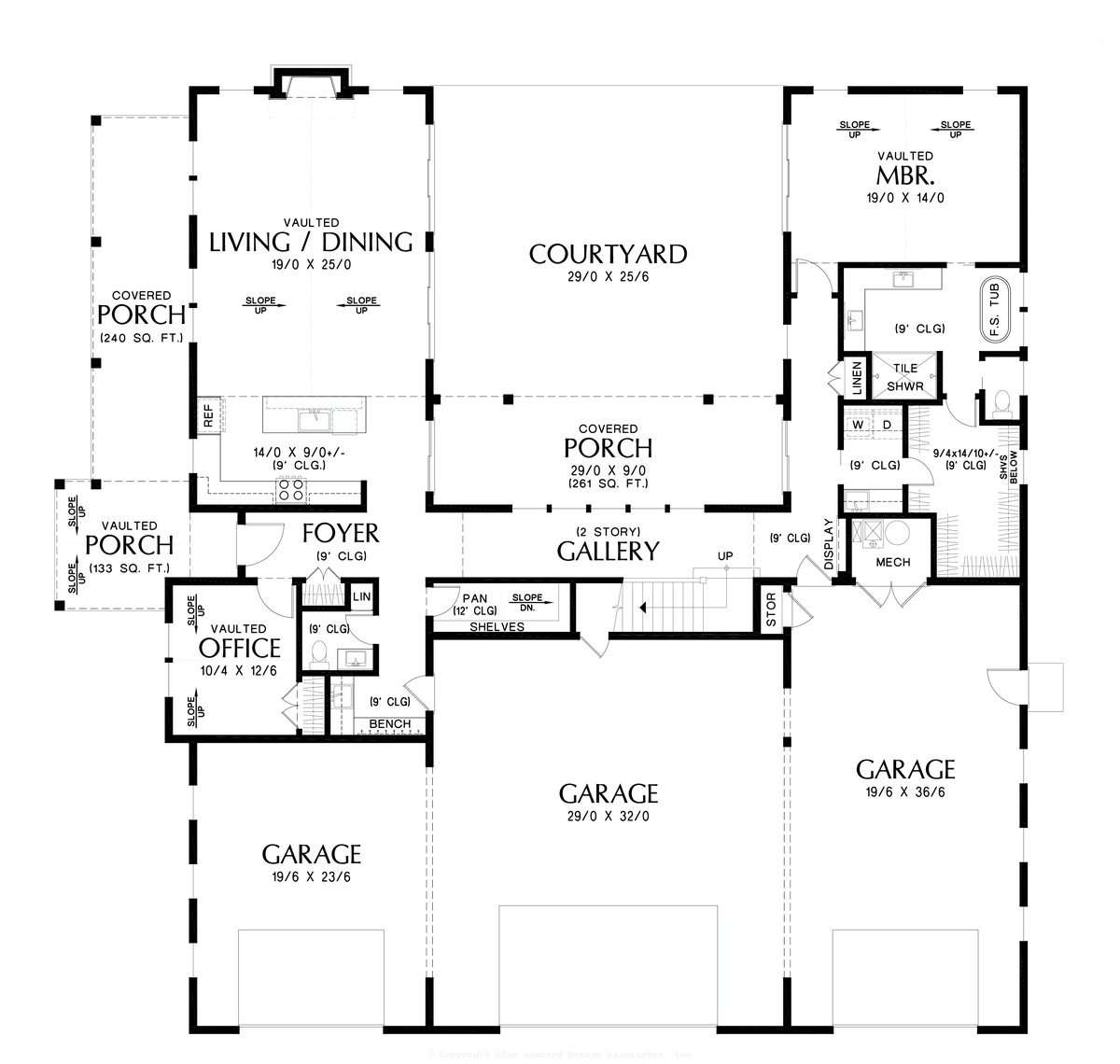 Main Floor Plan image for Mascord Willowbrook-Great Barndominium with Gambrel and oodles of space-Main Floor Plan