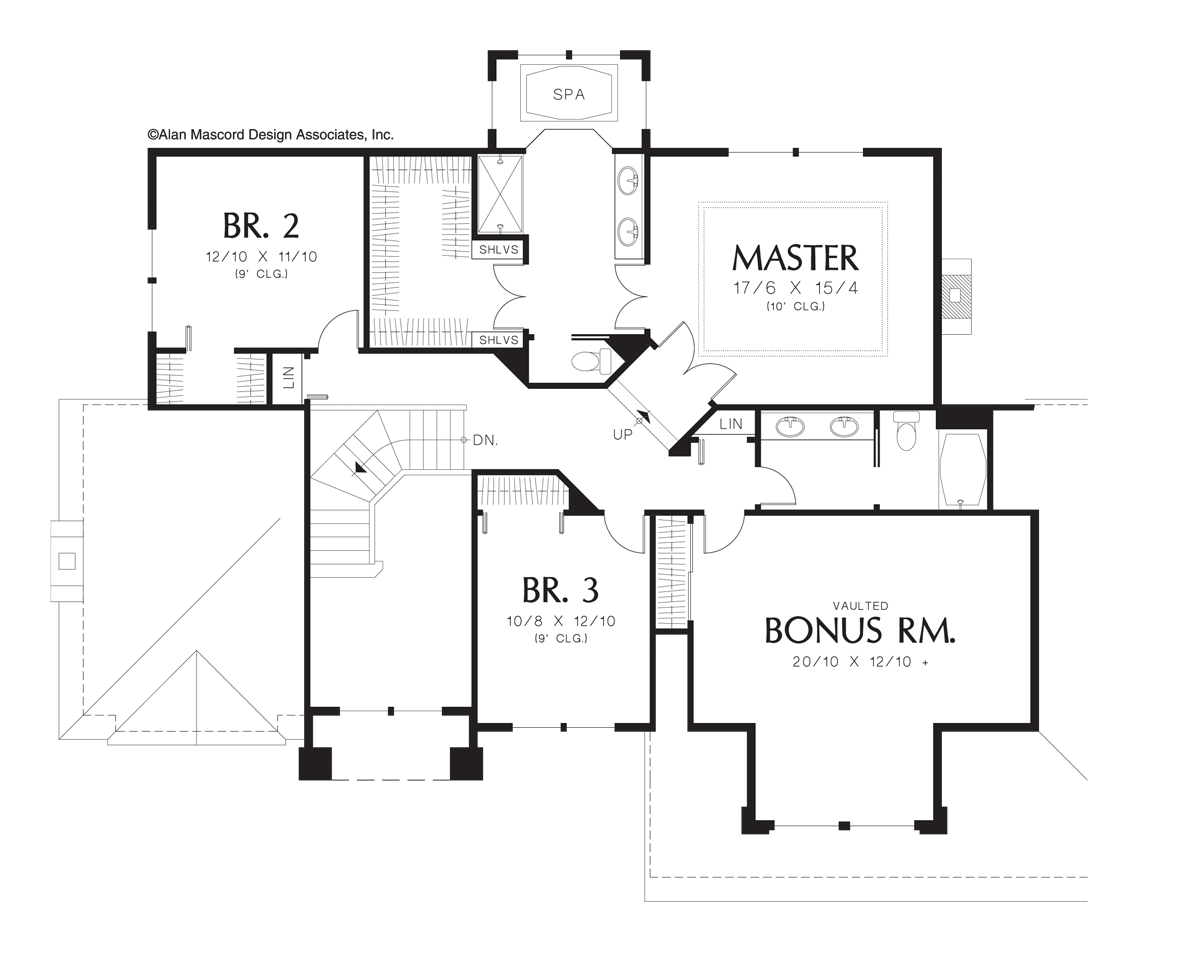Upper Floor Plan image for Mascord Bayport-Gorgeous European Facade with Warm Interior-Upper Floor Plan