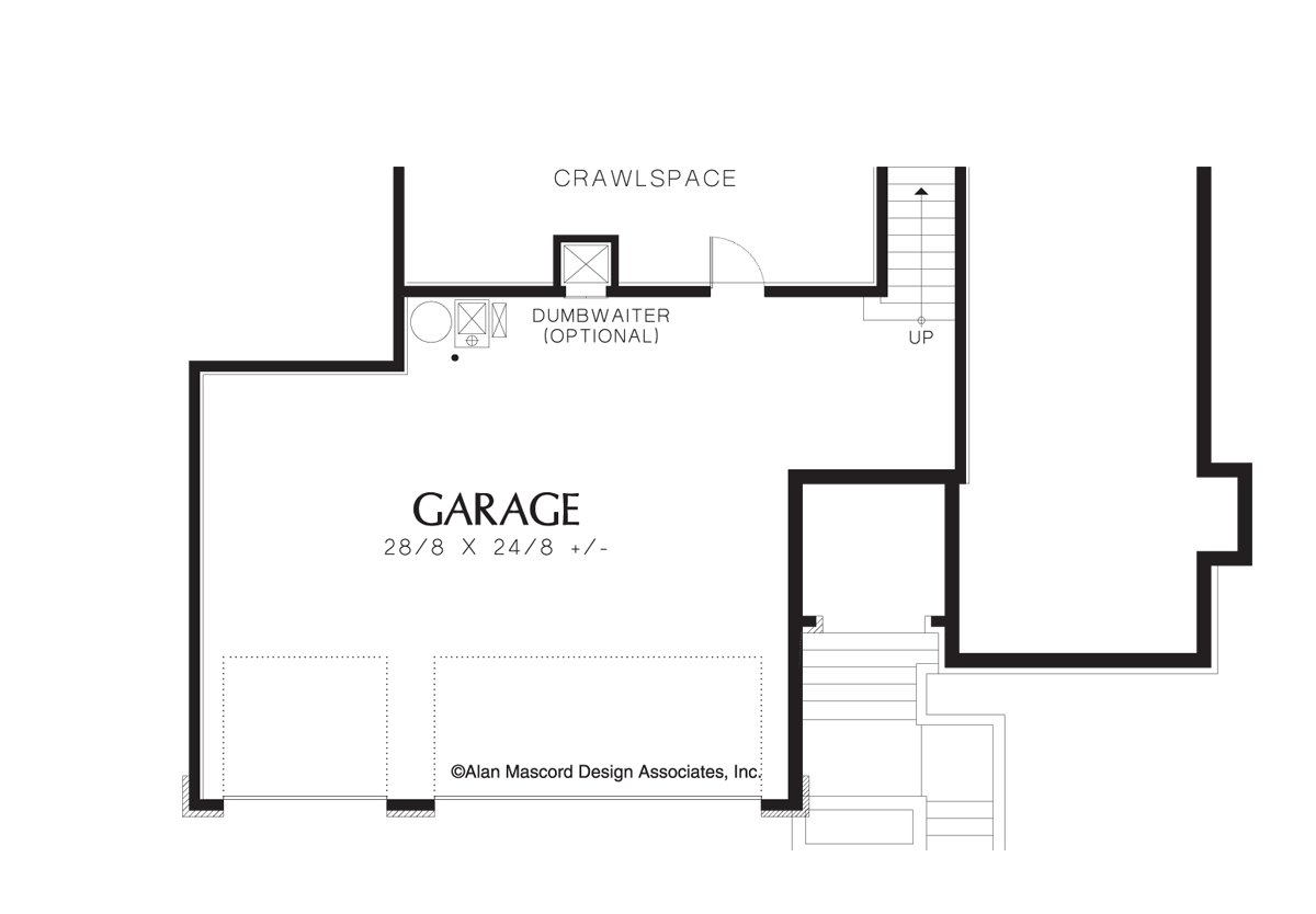 Lower Floor Plan image for Mascord Marbella-Narrow Lot Plan with Gourmet Kitchen-Lower Floor Plan