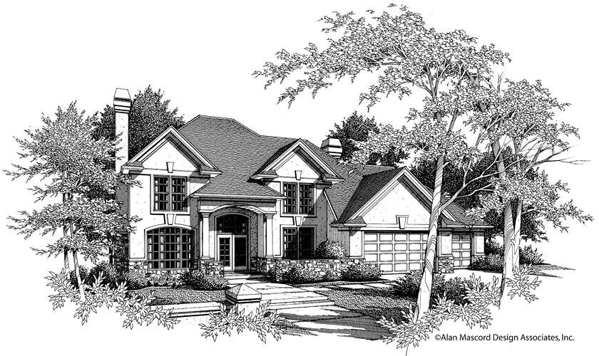 Mascord House Plan B2262A-Stick Roof: The Bellmond