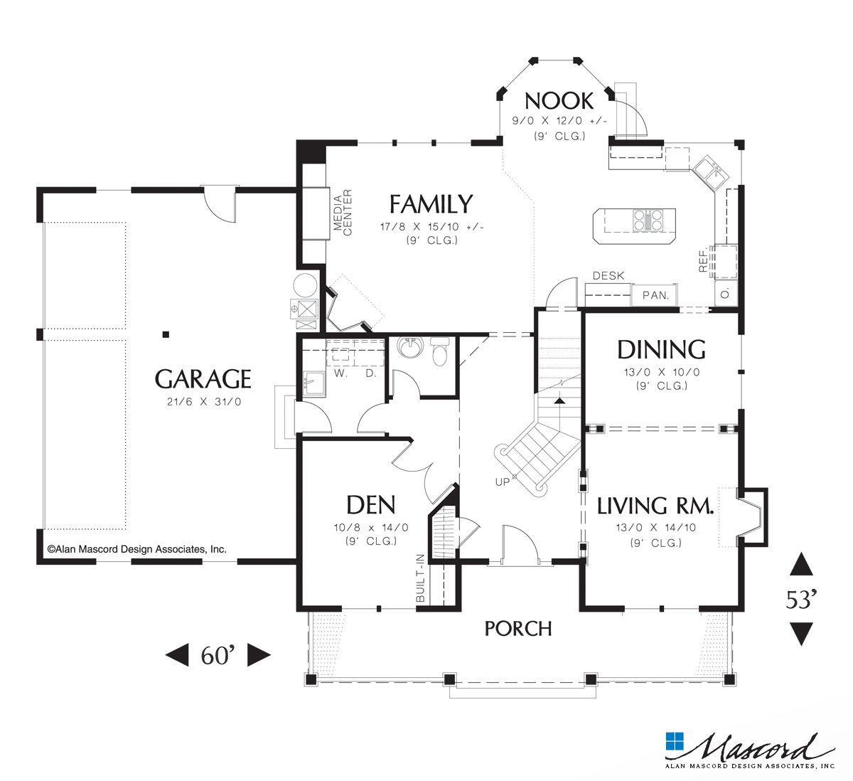 Brayton: Media Center and Fireplace in Farmhouse Plan | 2798 Sq Ft