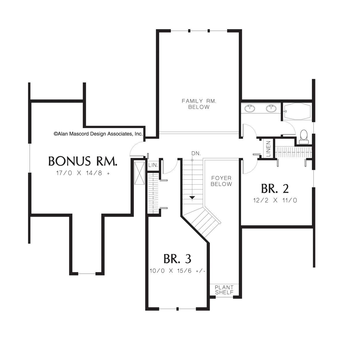 Upper Floor Plan image for Mascord Pomeroy-Great First Home, Traditional Style-Upper Floor Plan