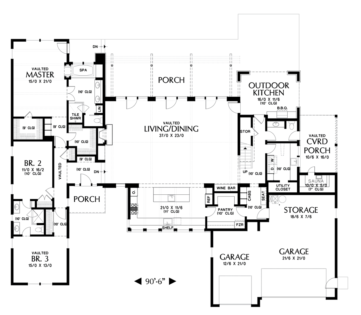 Contemporary House Plan 23102 The Tilikum: 3681 Sqft, 3 Beds, 2.1 Baths