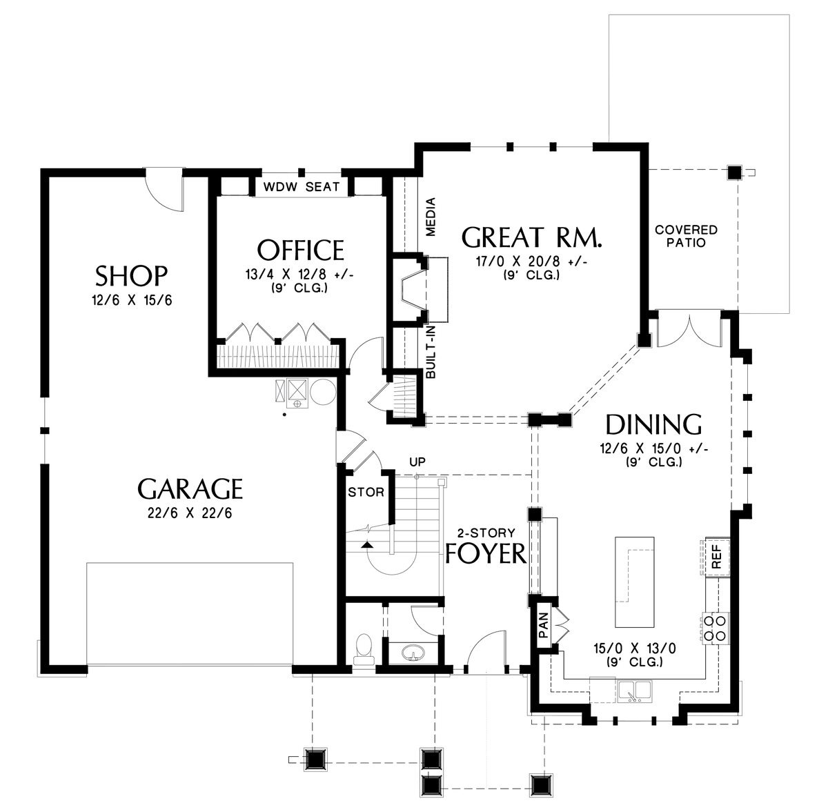 Main Floor Plan image for Mascord Ridley-Rich Craftsman with Luxurious Extras -Main Floor Plan