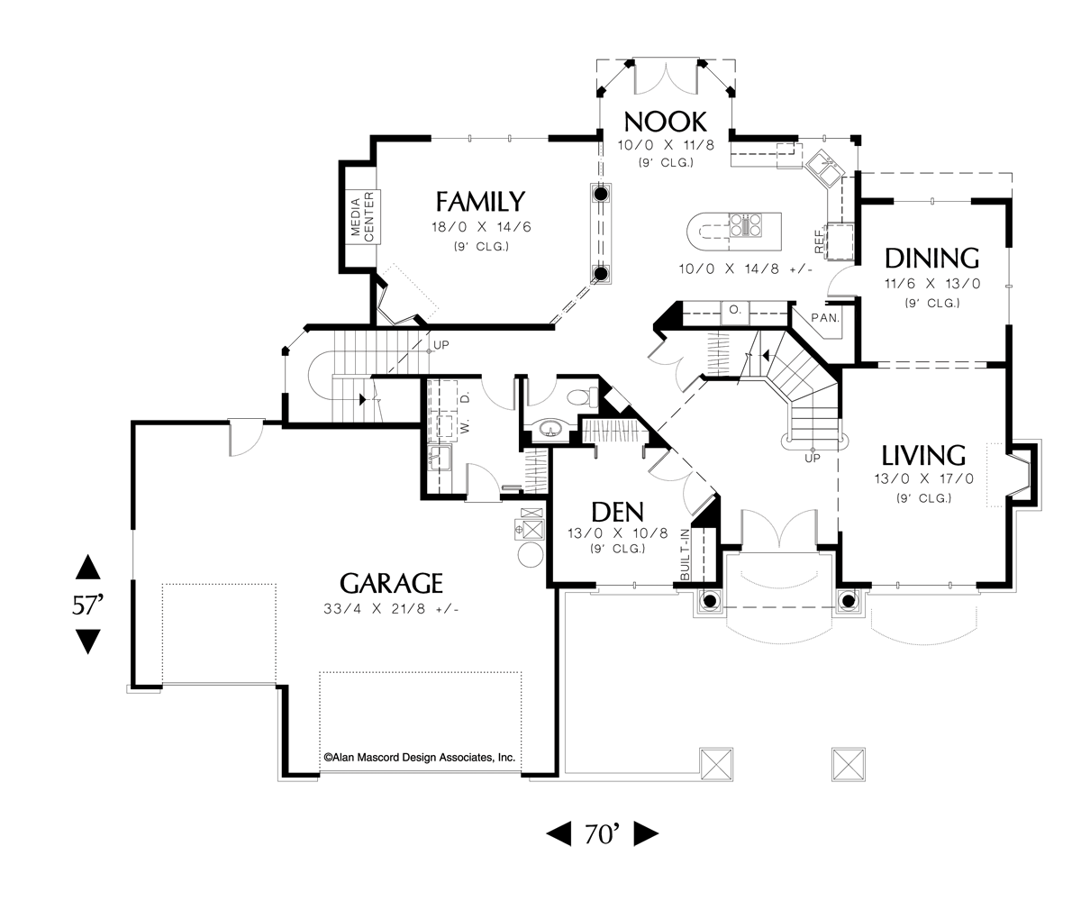 Main Floor Plan image for Mascord Rosenfeld-Four Bedrooms Plus Bonus on Upper Level-Main Floor Plan