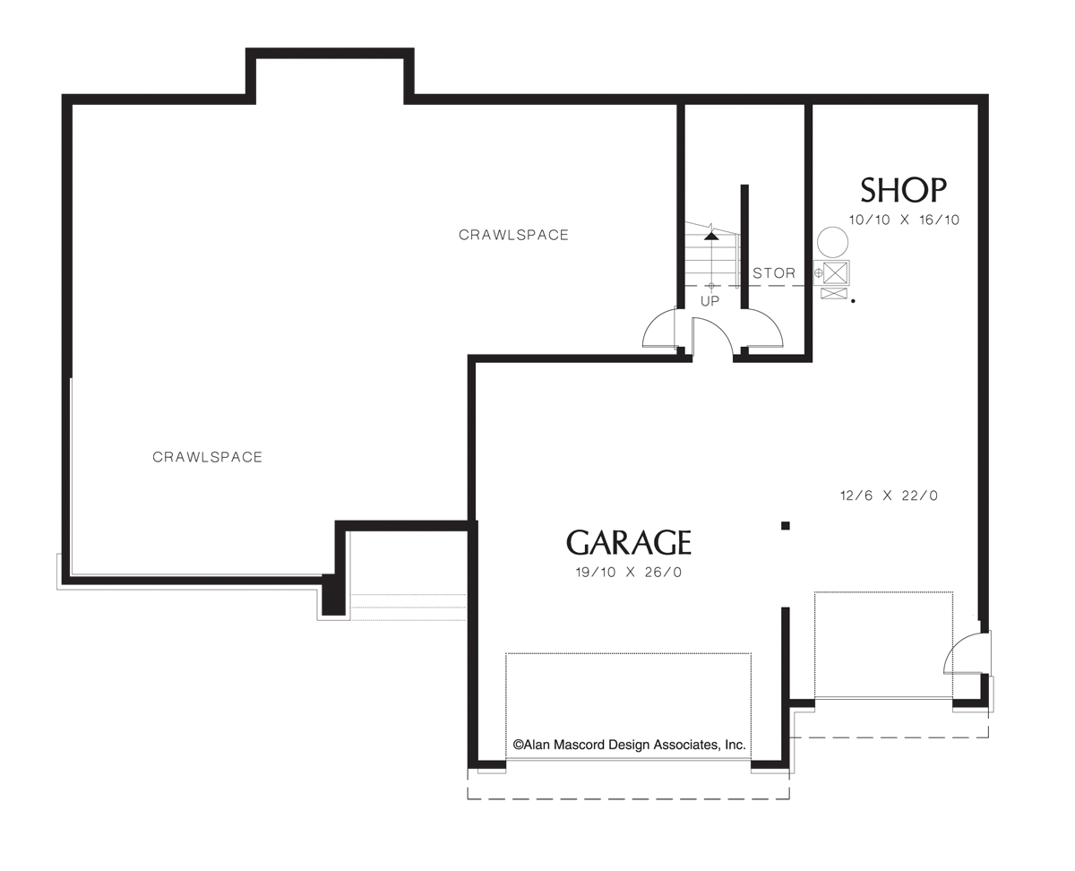 Lower Floor Plan image for Mascord Weston-Formal Dining Room in Contemporary home-Lower Floor Plan