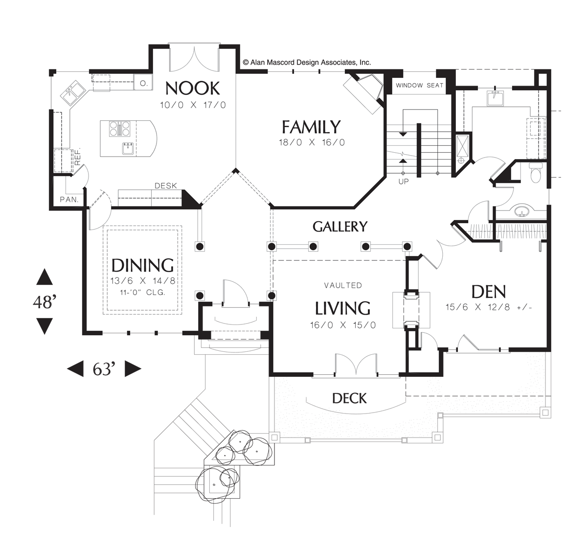 Main Floor Plan image for Mascord Tremonia-Romantic Home with Balconies-Main Floor Plan