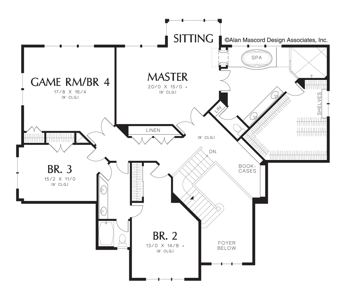 Upper Floor Plan image for Mascord Bradner-Traditional Architecture Lines-Upper Floor Plan