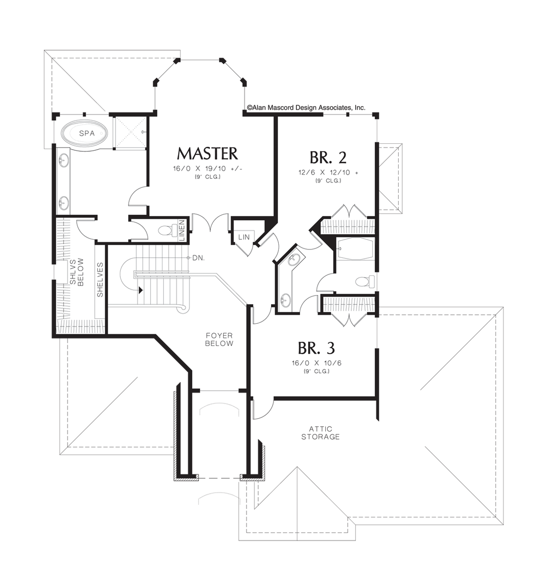 Upper Floor Plan image for Mascord Tobias-Jack and Jill Bathrooms, Daylight Basement-Upper Floor Plan
