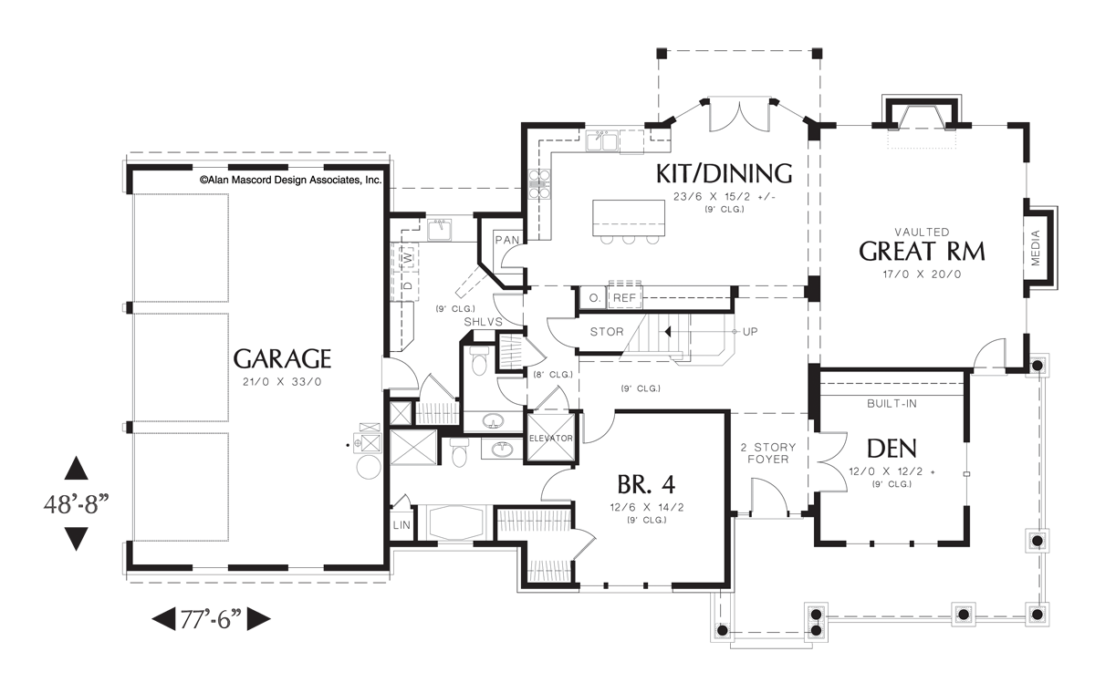 Main Floor Plan image for Mascord Masonville-Luxurious Country Living-Main Floor Plan