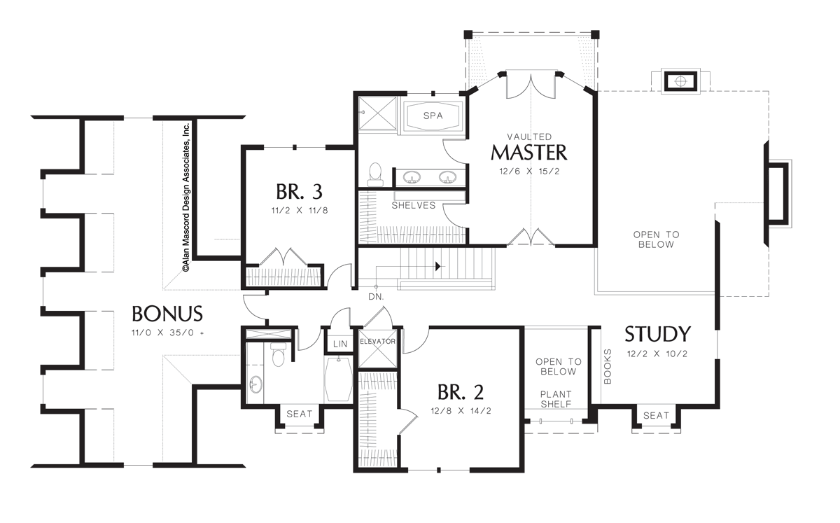 Upper Floor Plan image for Mascord Masonville-Luxurious Country Living-Upper Floor Plan