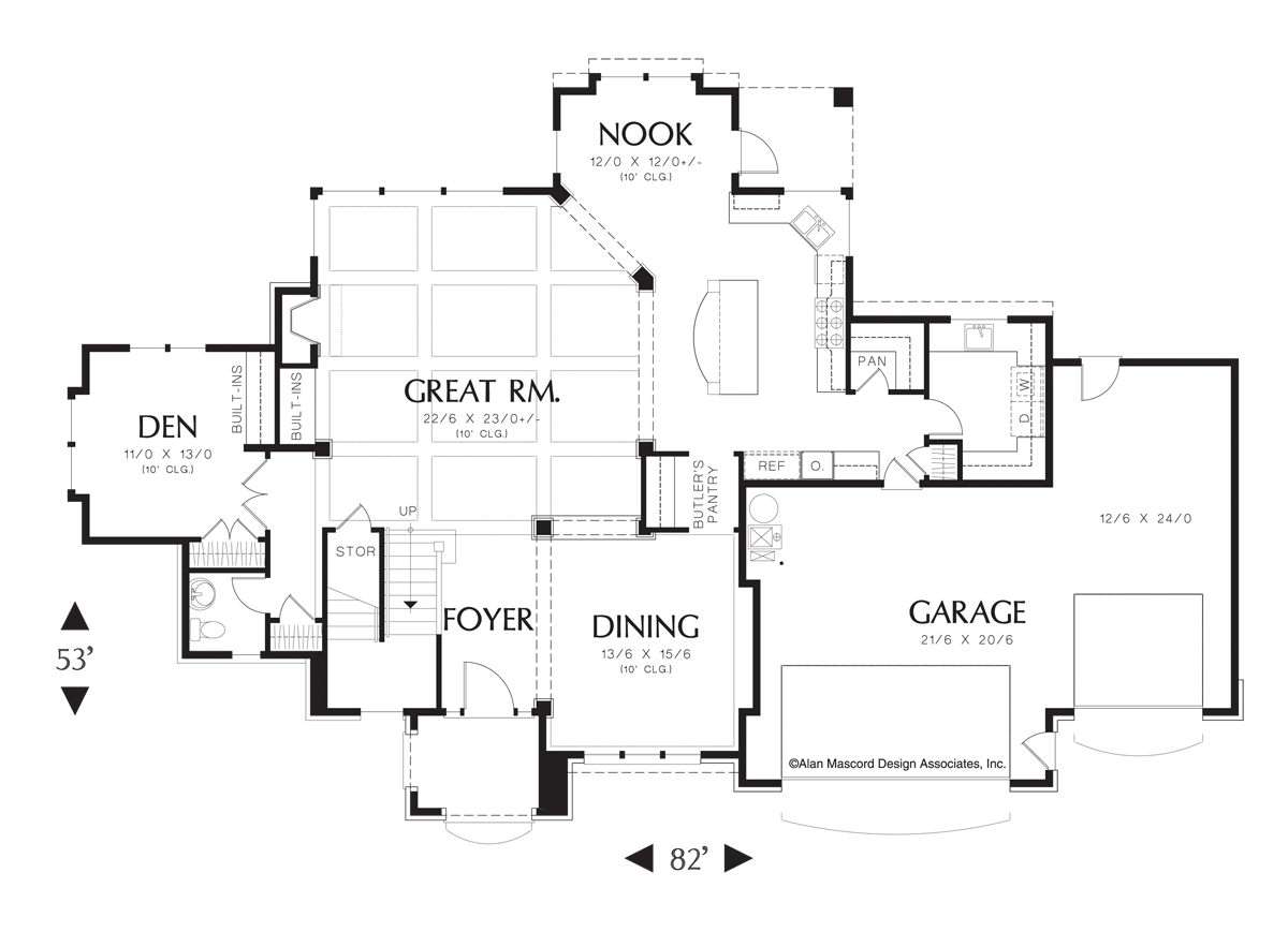 Main Floor Plan image for Mascord Hartville-Huge Walk-in Closet has Own Washer/Dryer-Main Floor Plan