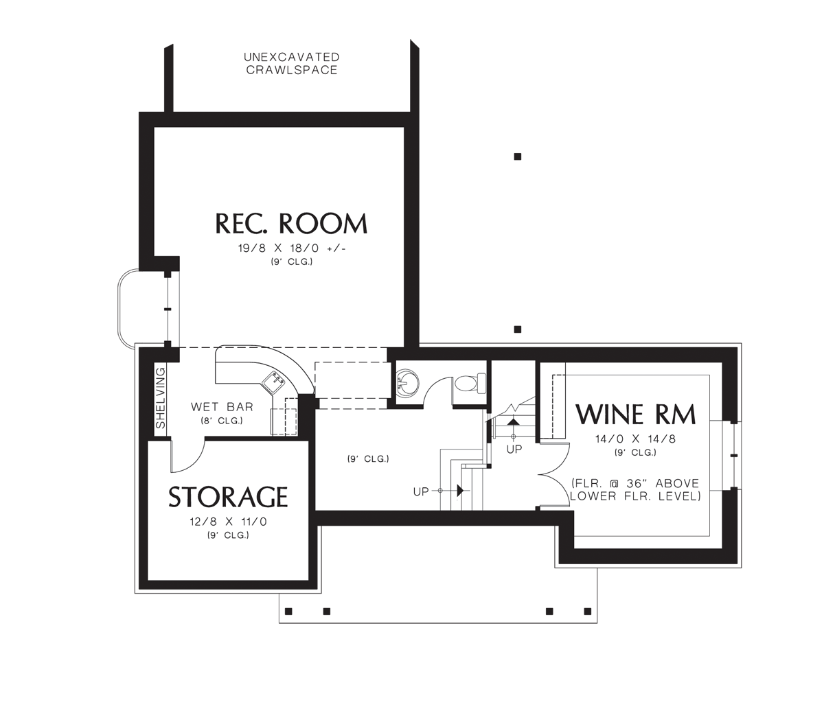 Lower Floor Plan image for Mascord Lisette-French Inspired Sophisticated Home-Lower Floor Plan
