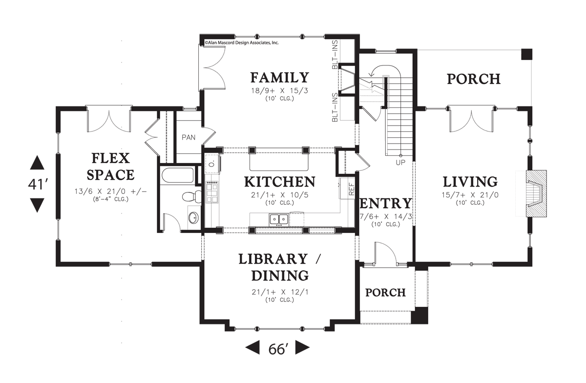 Main Floor Plan image for Mascord Cannondale-Deceivingly Spacious Cottage-Main Floor Plan