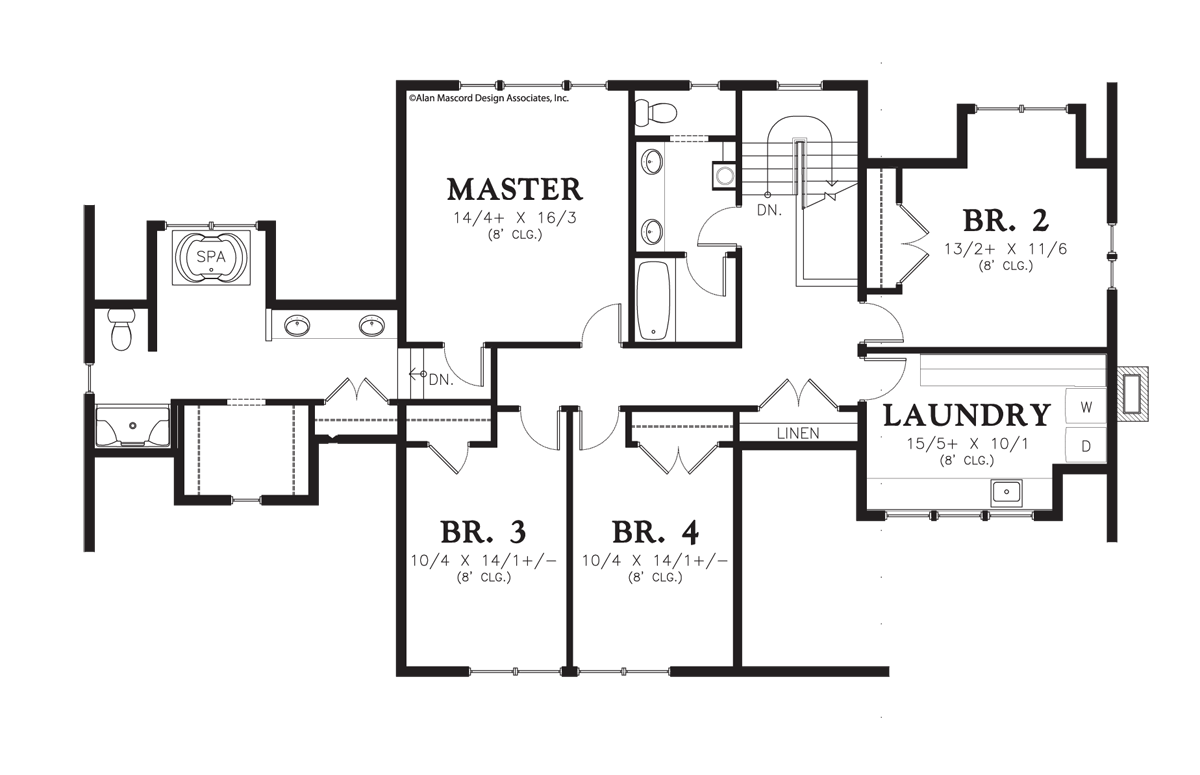 Upper Floor Plan image for Mascord Cannondale-Deceivingly Spacious Cottage-Upper Floor Plan