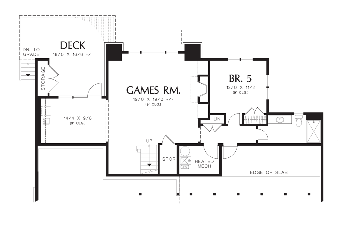 Lower Floor Plan image for Mascord Riverview-Amazing Outdoor Spaces and Plenty of Room for Fun-Lower Floor Plan