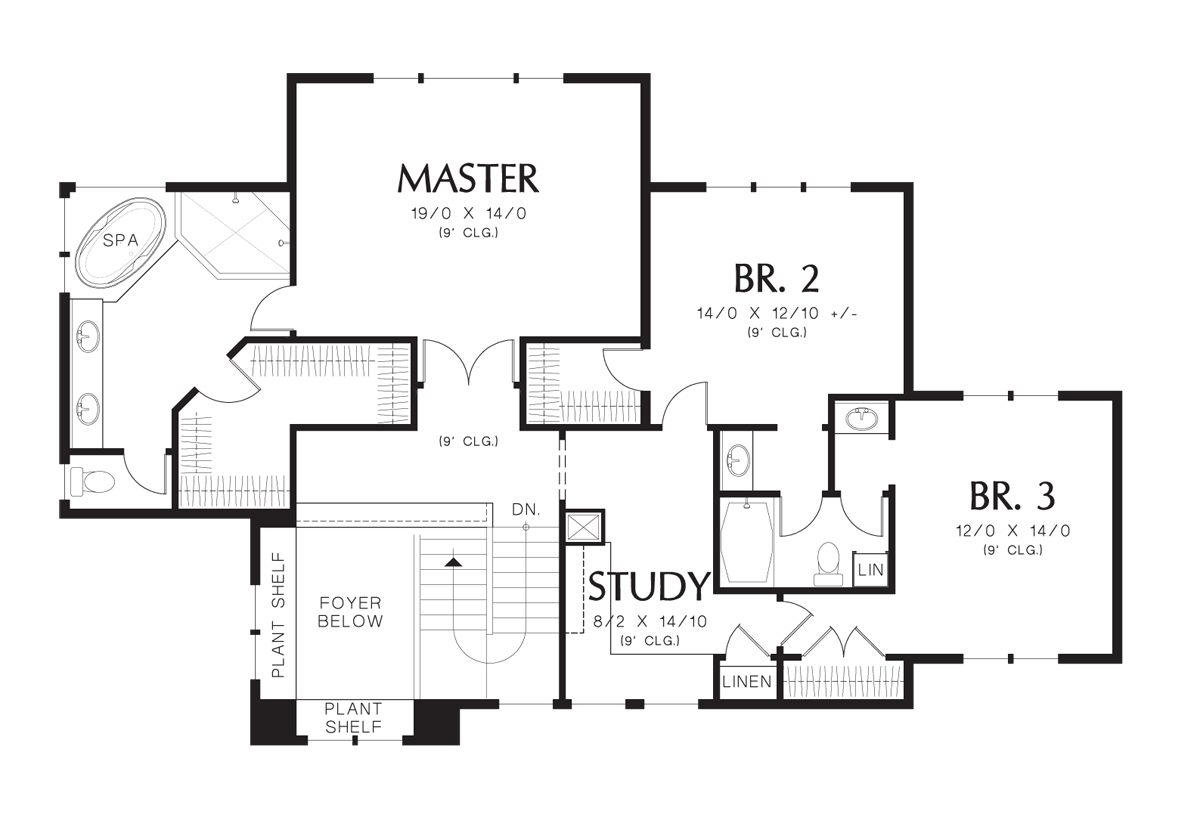 Upper Floor Plan image for Mascord Riverview-Amazing Outdoor Spaces and Plenty of Room for Fun-Upper Floor Plan