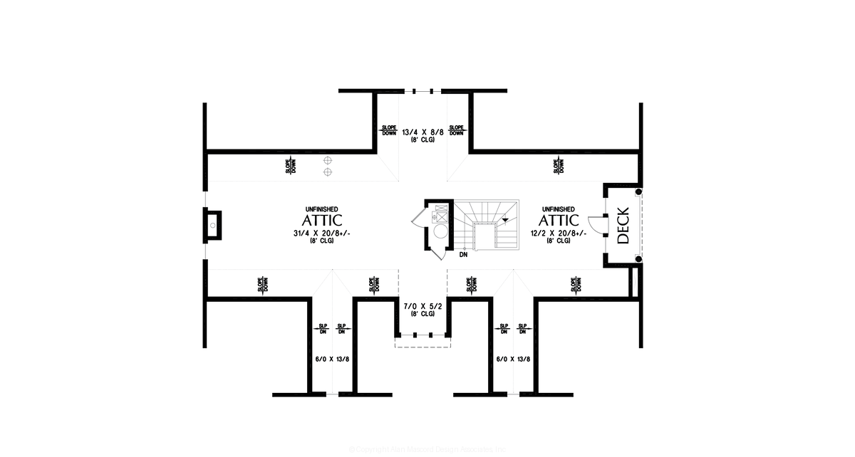 Upper Floor Plan image for Mascord Parnell-Luxury Home Plan with a Sunroom and Hobby Room-Upper Floor Plan