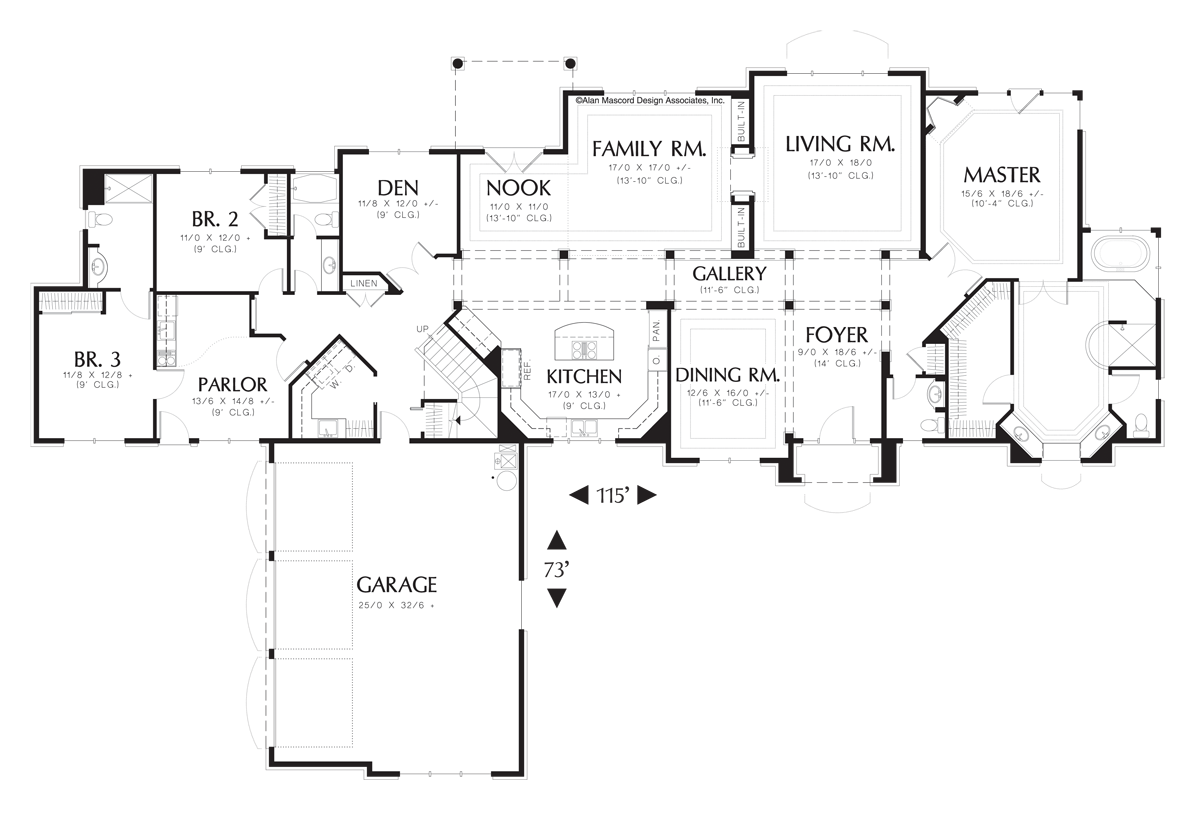 Main Floor Plan image for Mascord Gatelyn-Universal Design on One and a Half Floors-Main Floor Plan