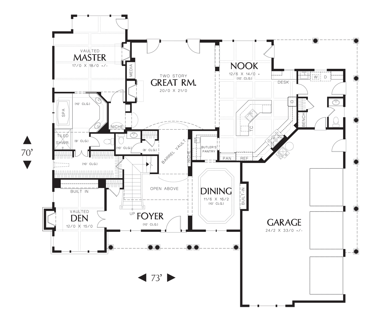 Main Floor Plan image for Mascord Winthropshire-The Ultimate in Elegant Luxury Homes-Main Floor Plan