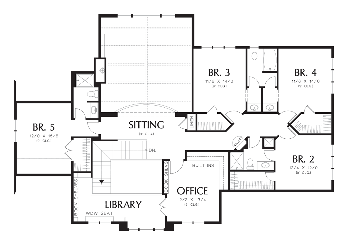 Upper Floor Plan image for Mascord Winthropshire-The Ultimate in Elegant Luxury Homes-Upper Floor Plan