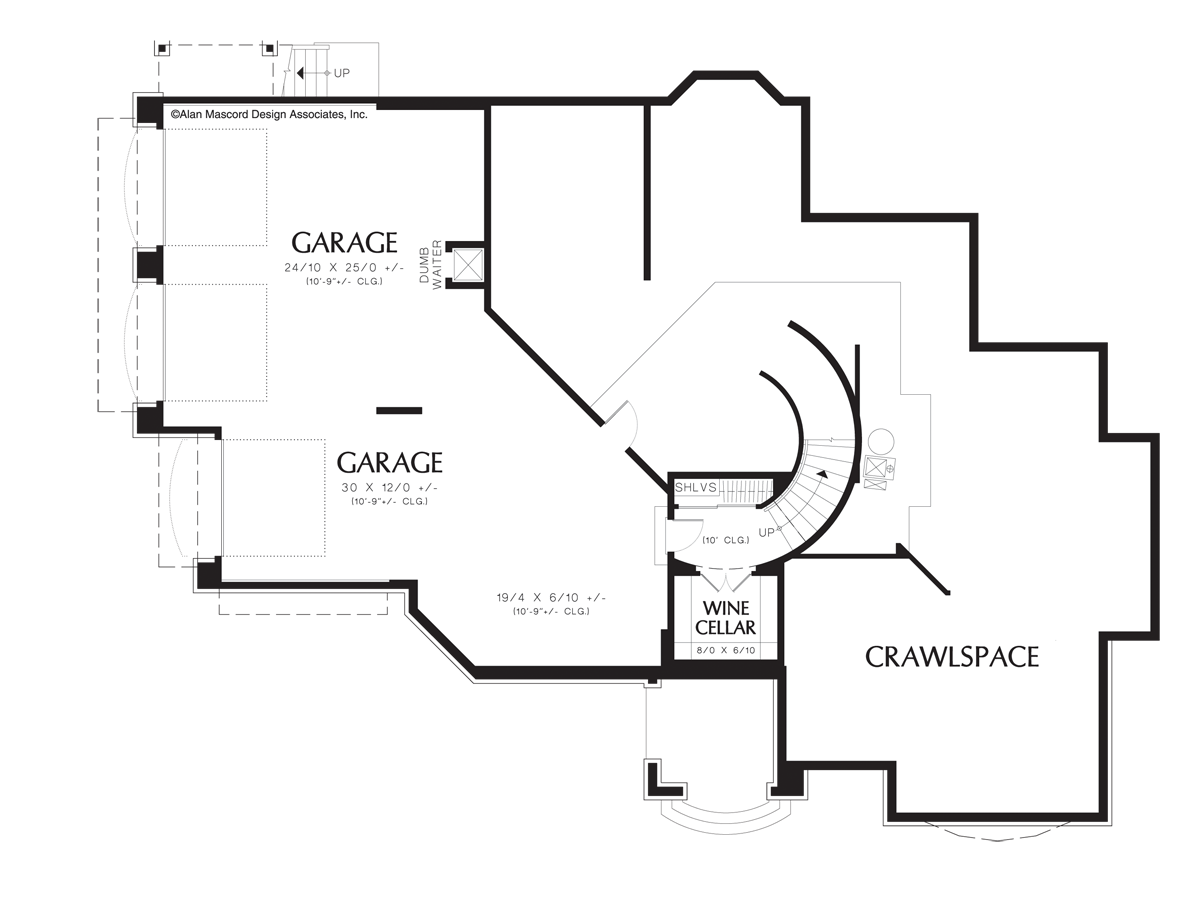 Lower Floor Plan image for Mascord Garrington-Vaulted Master with Steam Shower and Tub-Lower Floor Plan