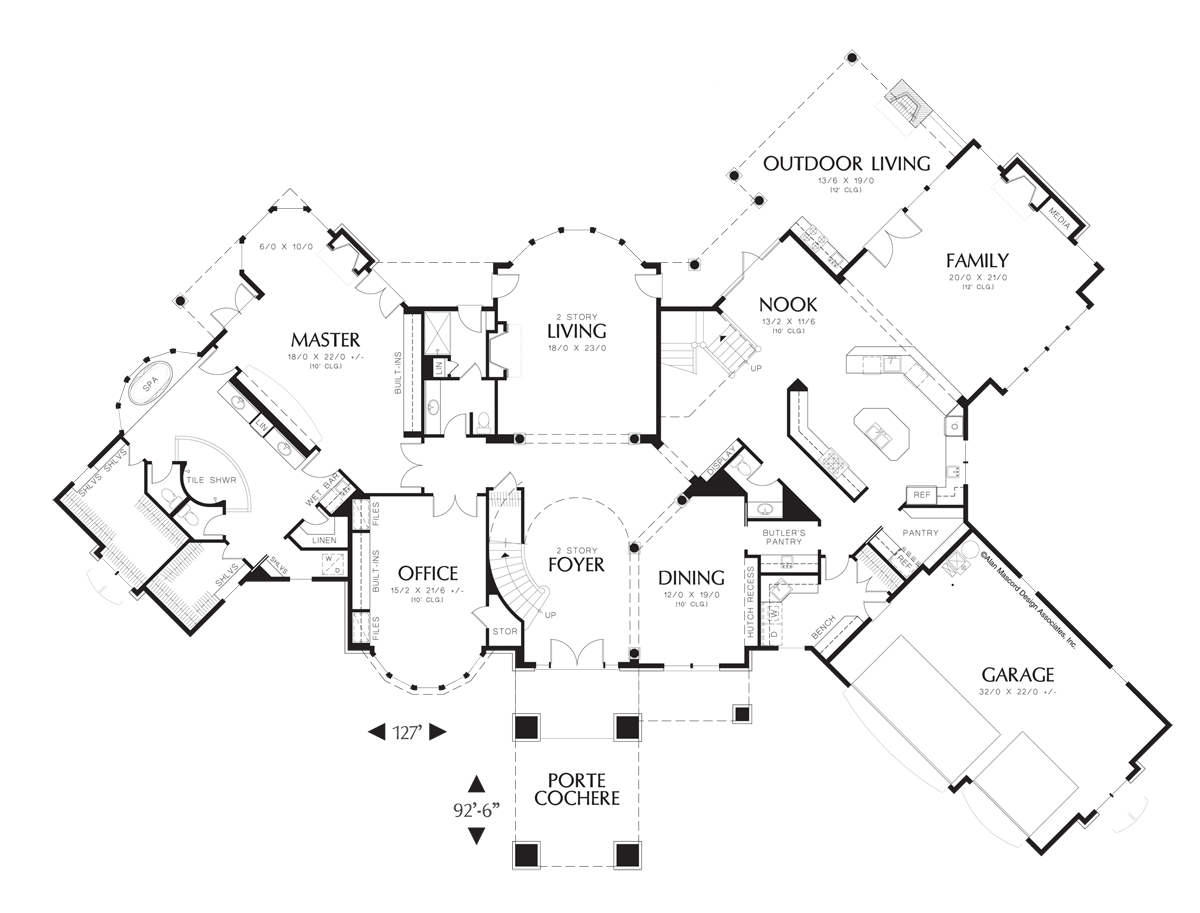 Main Floor Plan image for Mascord Holden-Grand Interior, Plus Outdoor Living and Kitchen-Main Floor Plan