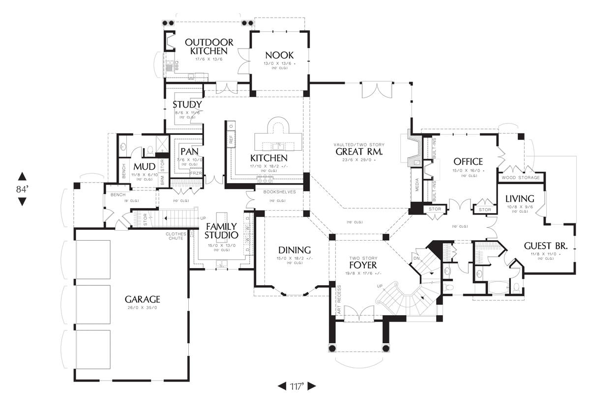 Main Floor Plan image for Mascord Valencia-Casa Designio de la Cielos-Main Floor Plan