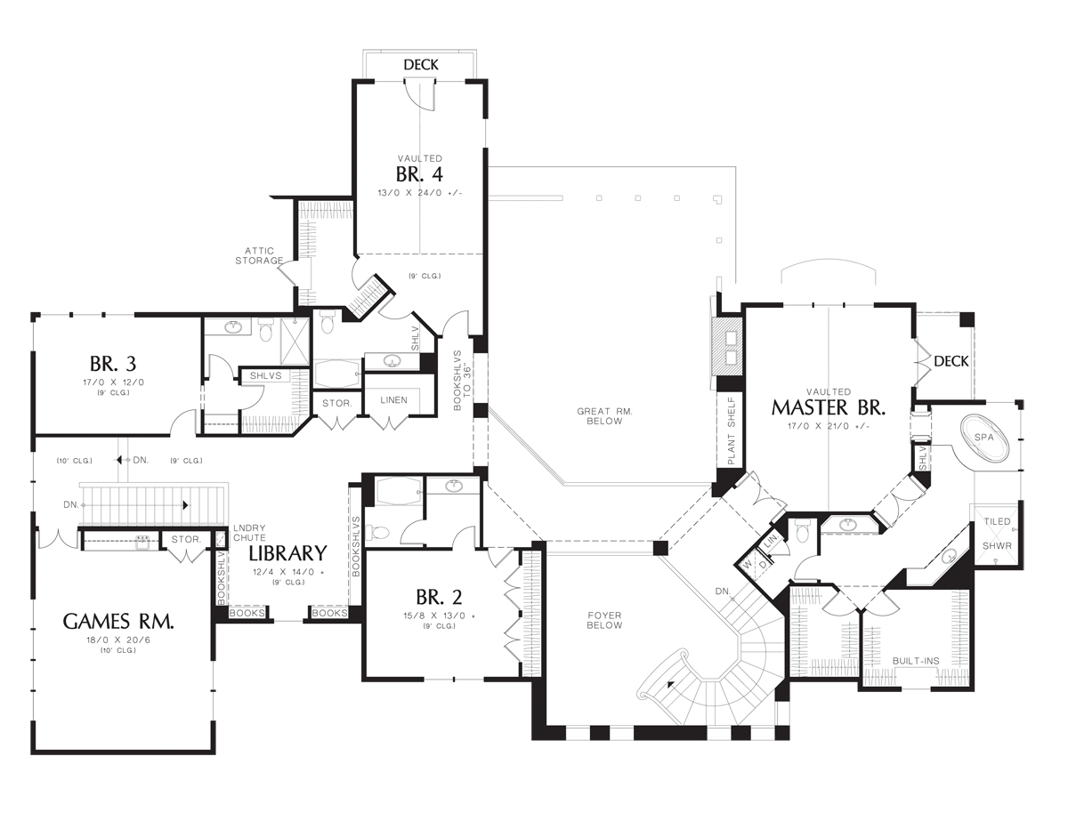 Upper Floor Plan image for Mascord Valencia-Casa Designio de la Cielos-Upper Floor Plan