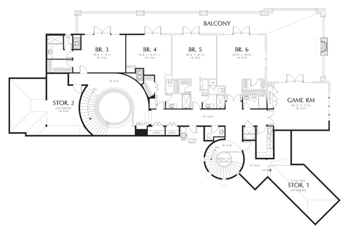 Upper Floor Plan image for Mascord Galloway-European Luxury Home Fit for Royalty-Upper Floor Plan